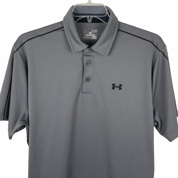 Under Armour Other - Under Armour Heat Gear Polo Shirt Gray Loose XL